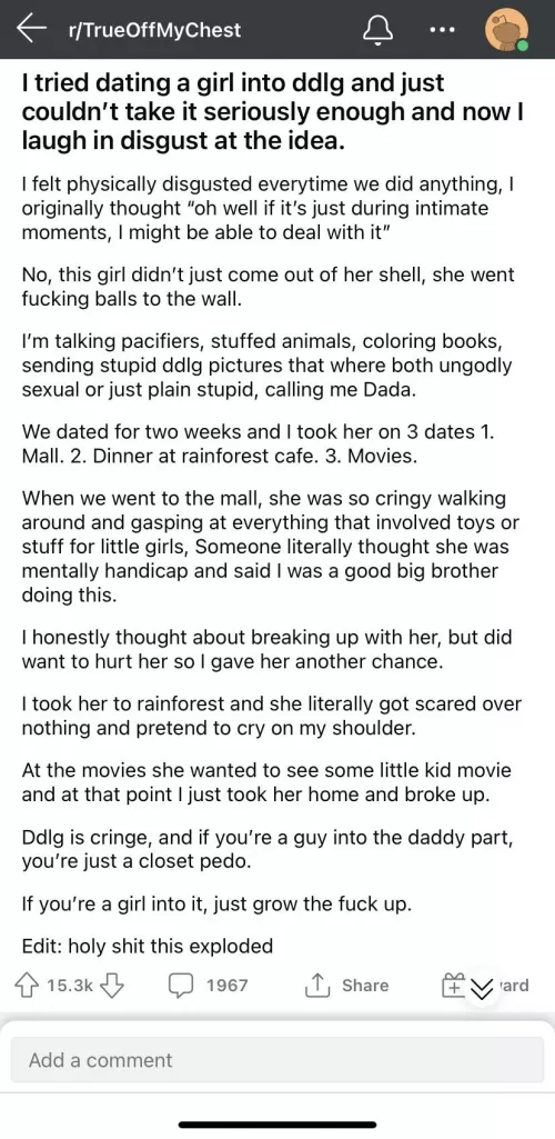 saw this in another sub… this post has nothing to do with me but somehow makes me feel so insecure about being a little 😅