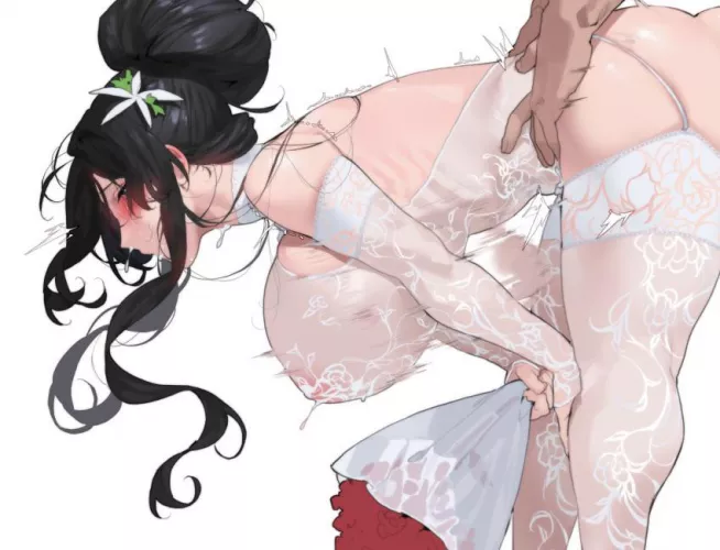 She didn’t even take off her wedding gown. That’s how much she want him.