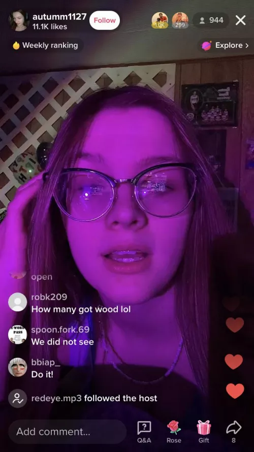 She flashing name in screen shot.