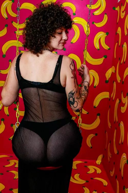 Sheer dress and a thong