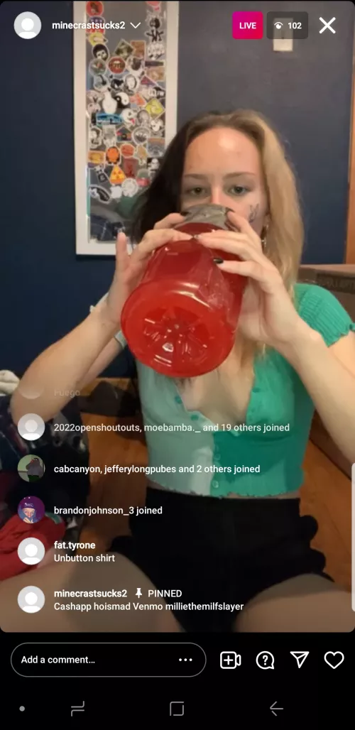 She's going to nut in the woods at goal