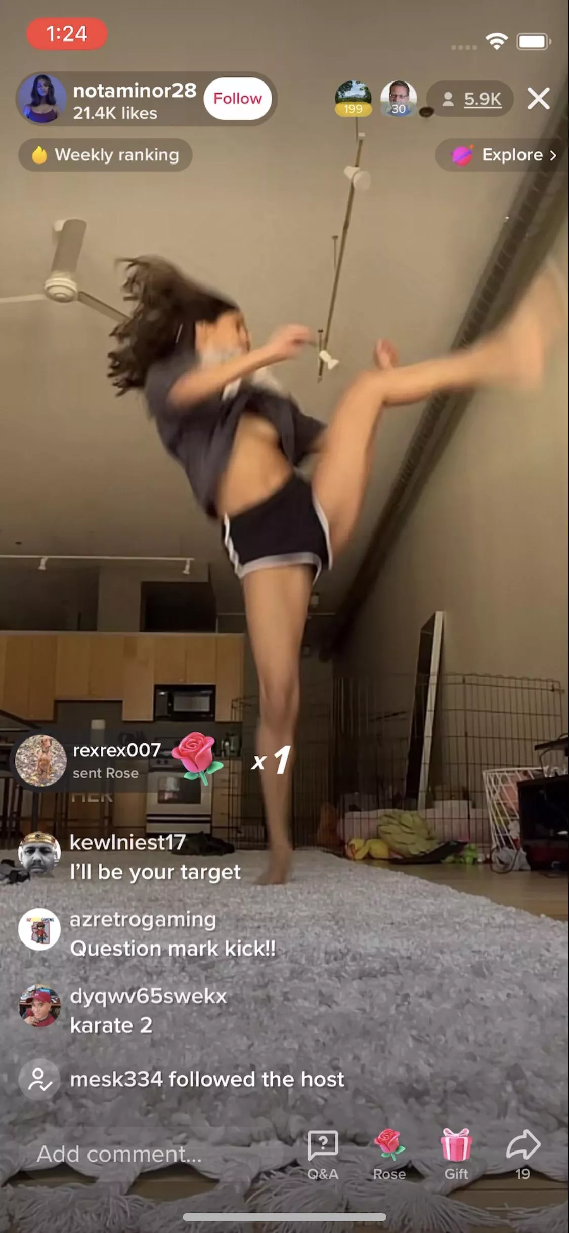 She’s live right now
