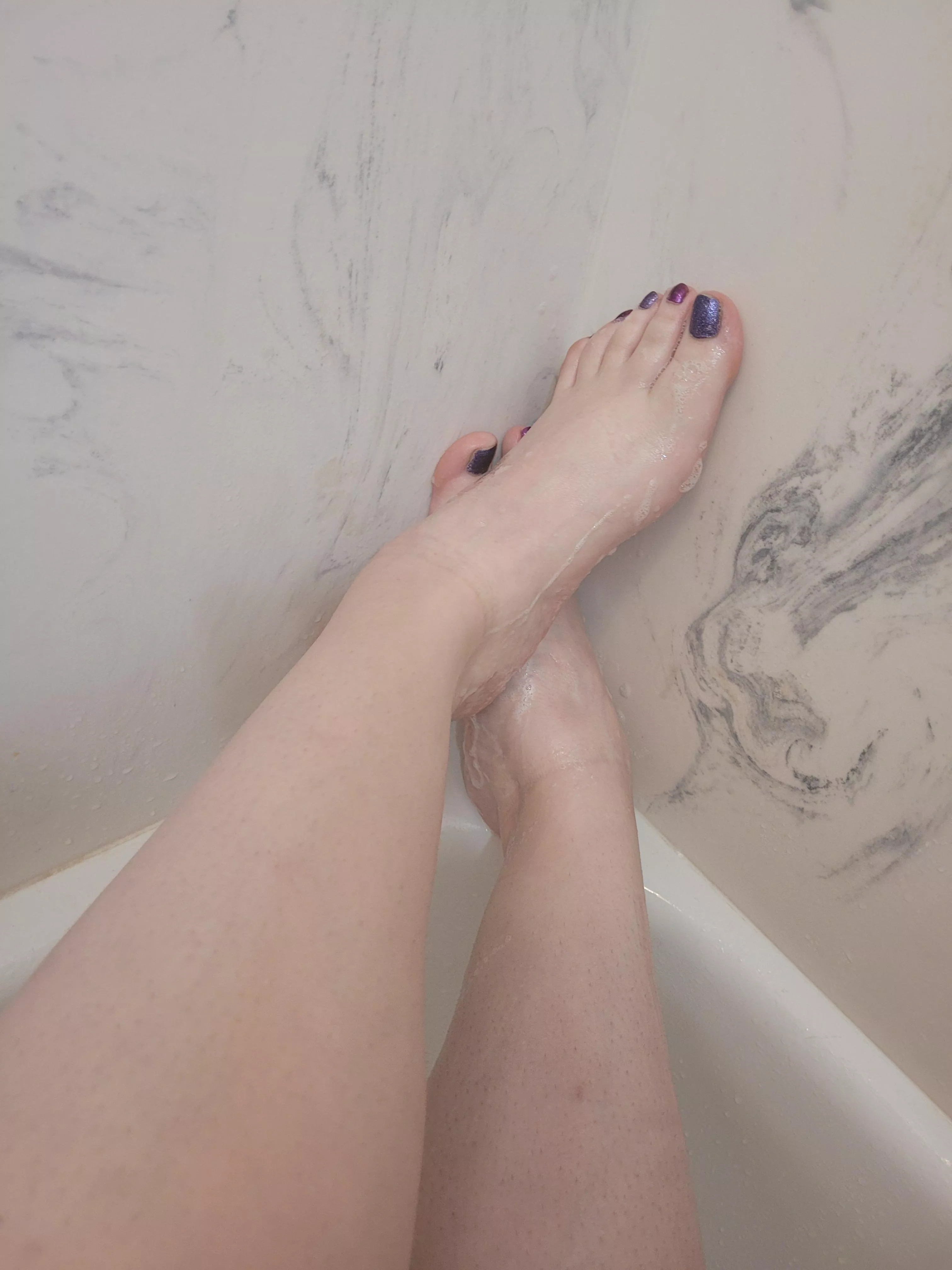 Shower time is the best time to rest my tired [f]eet