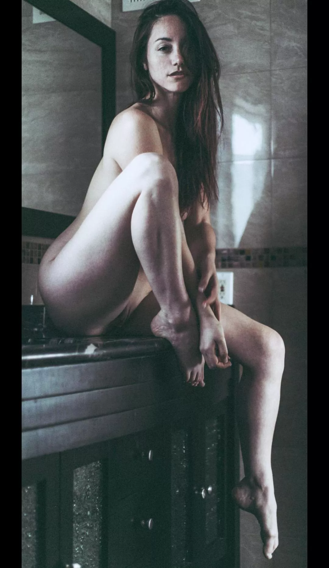 Sitting on sink