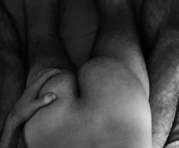 Slightly hairy ass on hairy legs