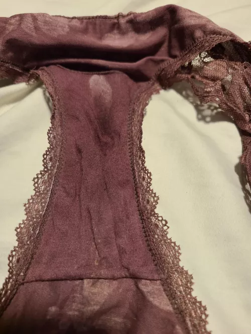 Small little pussy stain on these panties, and they smell perfect 😊