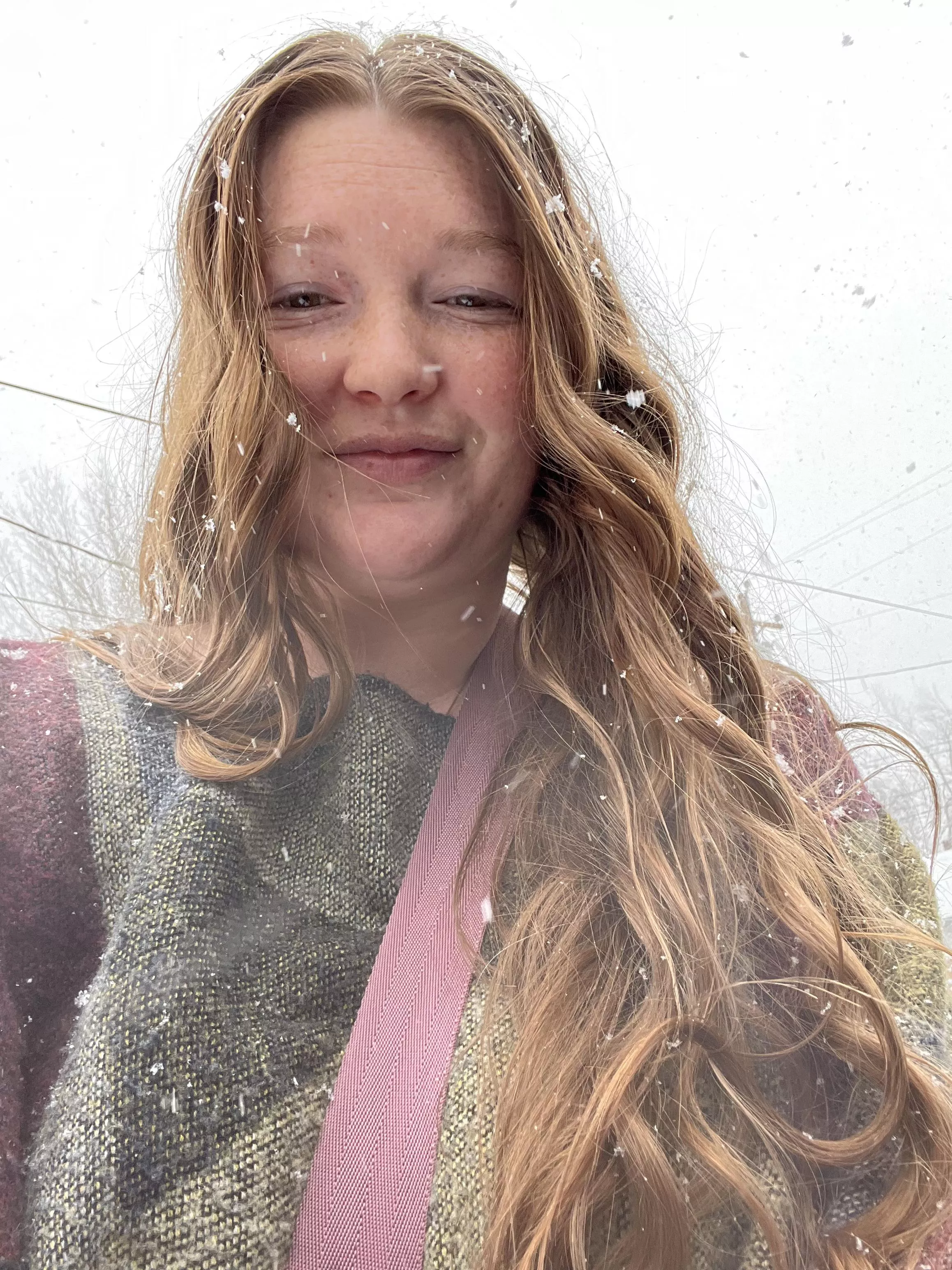Smiling because it’s snowing, what’s your reason for smiling today?