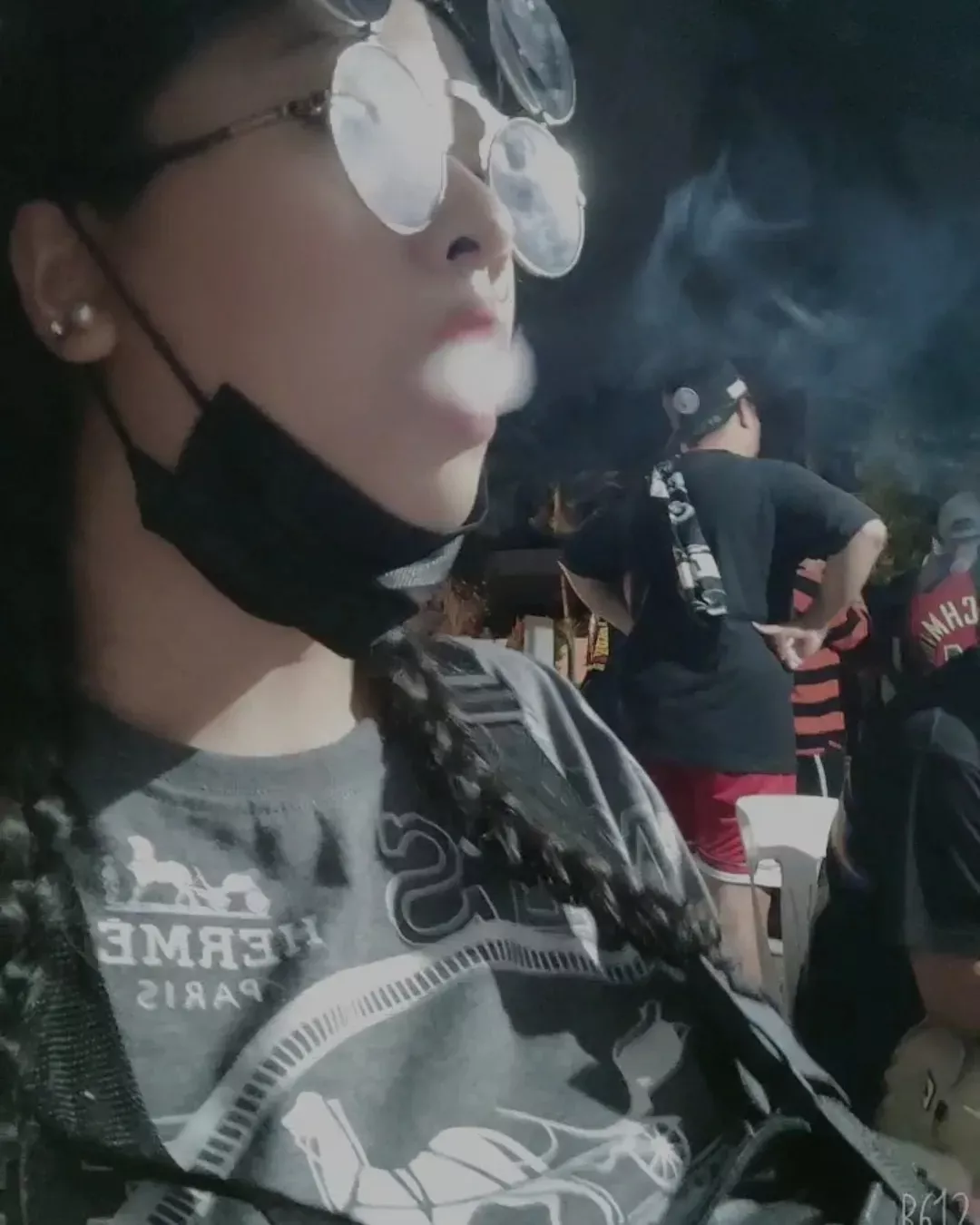 smoking in public..