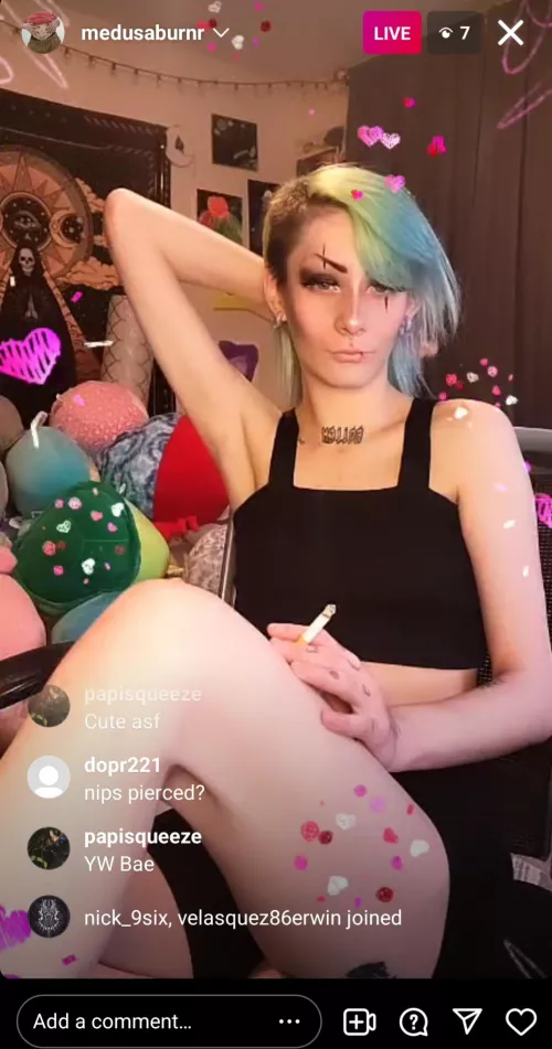 smoking that cigarette makes her look so gorgeous Join her sexy ass lives