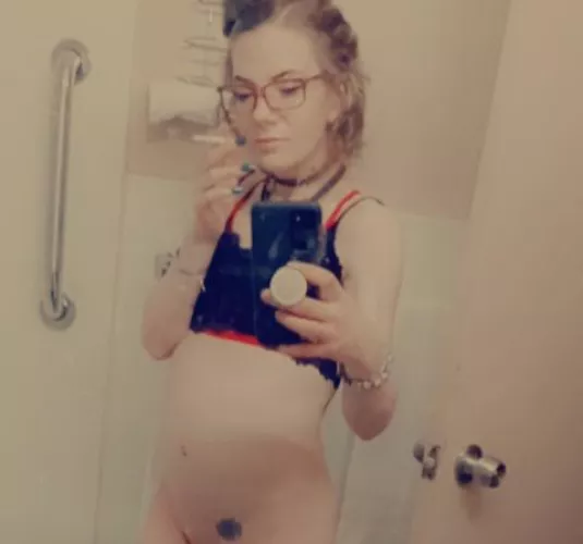 sneaking a smoke in the bathroom😉