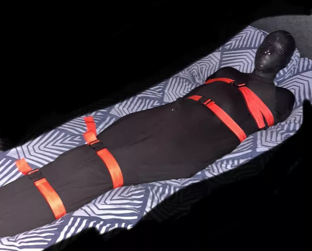 So i made a post about my first time a few days ago, this is a picture of my in the sleeping bag and a hood on from that night!