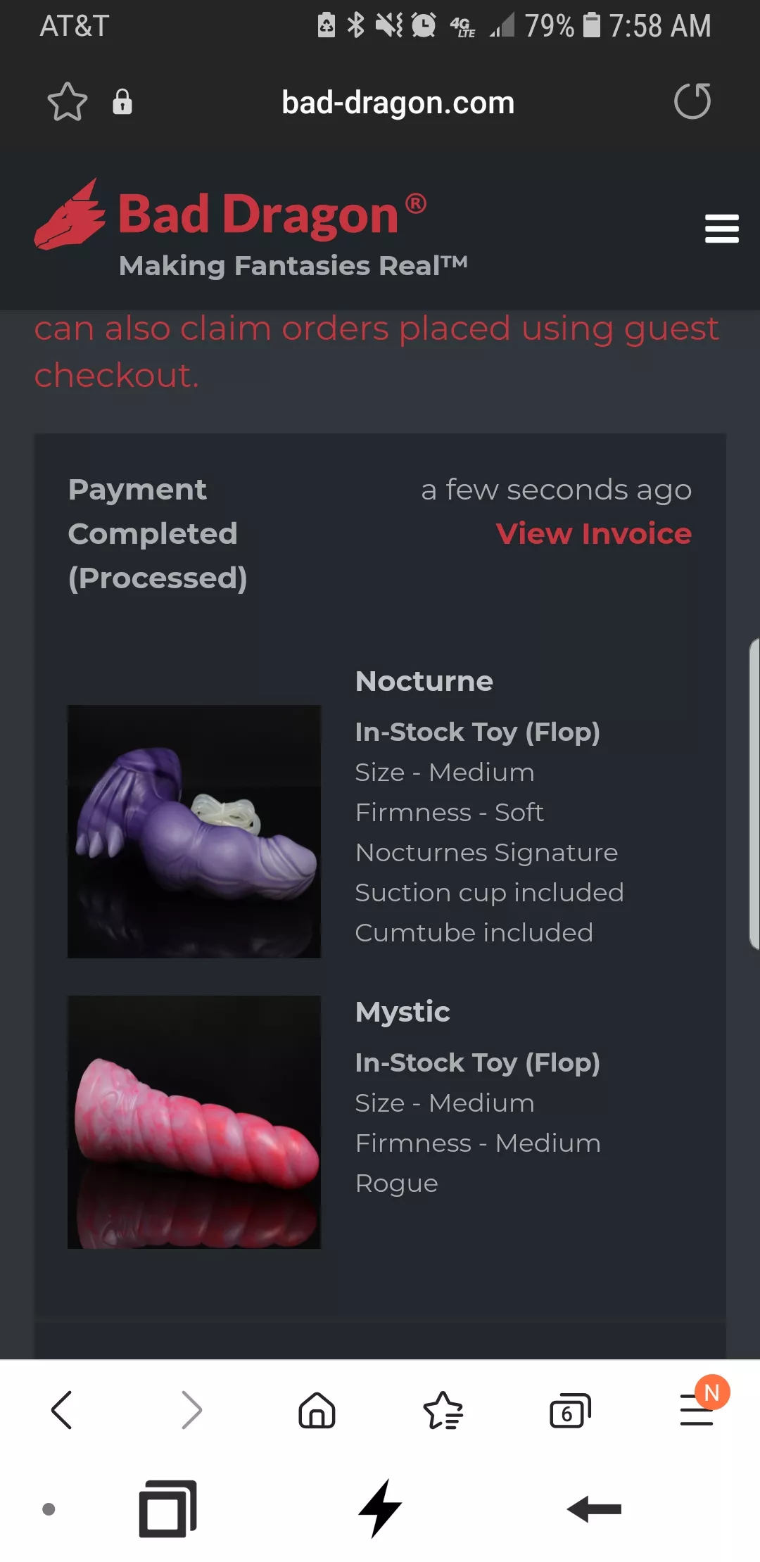 Some good luck today! Decided to start searching for Nocturne and wound up finding a flop in my desired specs! Not sure how exactly I'll feel about the cumtube but I'm willing to give it a shot! Some good luck today! Decided to start searching for Nocturne and wound up finding a flop in my desired specs! Not sure how exactly I'll feel about the cumtube but I'm willing to give it a shot!