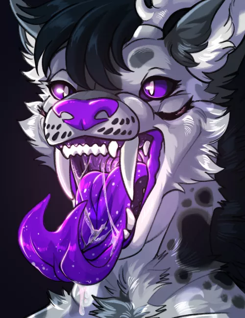 Spacey tongue! (My art) (commission for MoonWitch on FA) (commissions are open!)