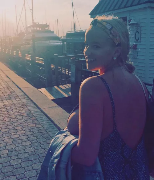 Stacked Friend Spilling Out the Sides of Her Dress