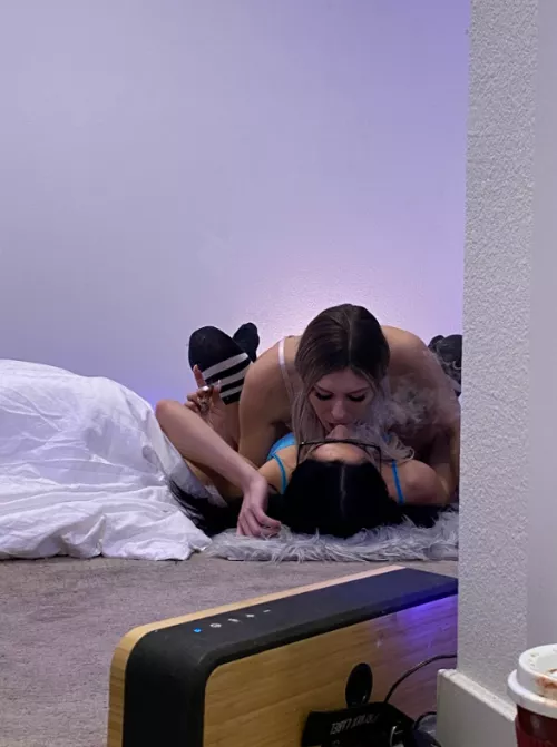 Stoned girls just having fun!