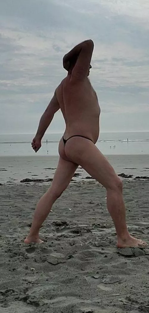 Stretching at the Beach