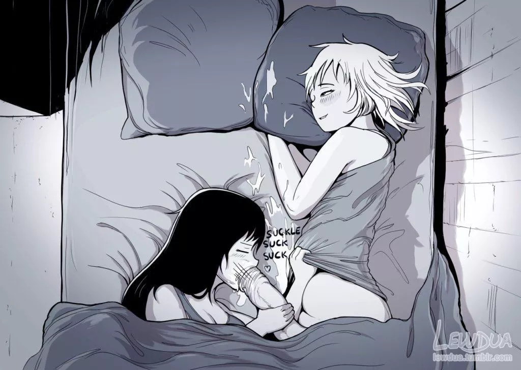 sucking off her futa gf