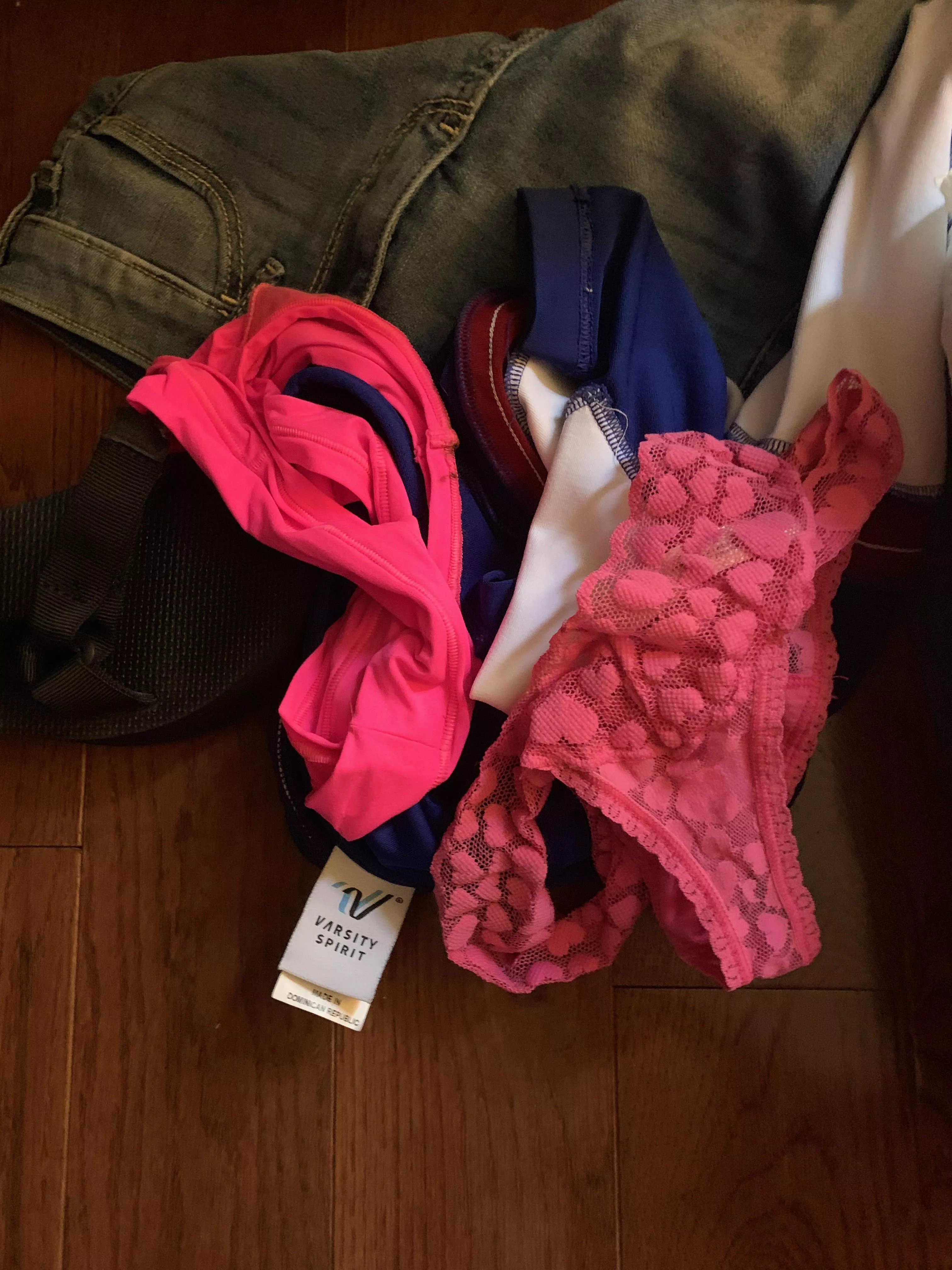 Swim Team Golden Oldie. Two Pink Panties in One Pic.