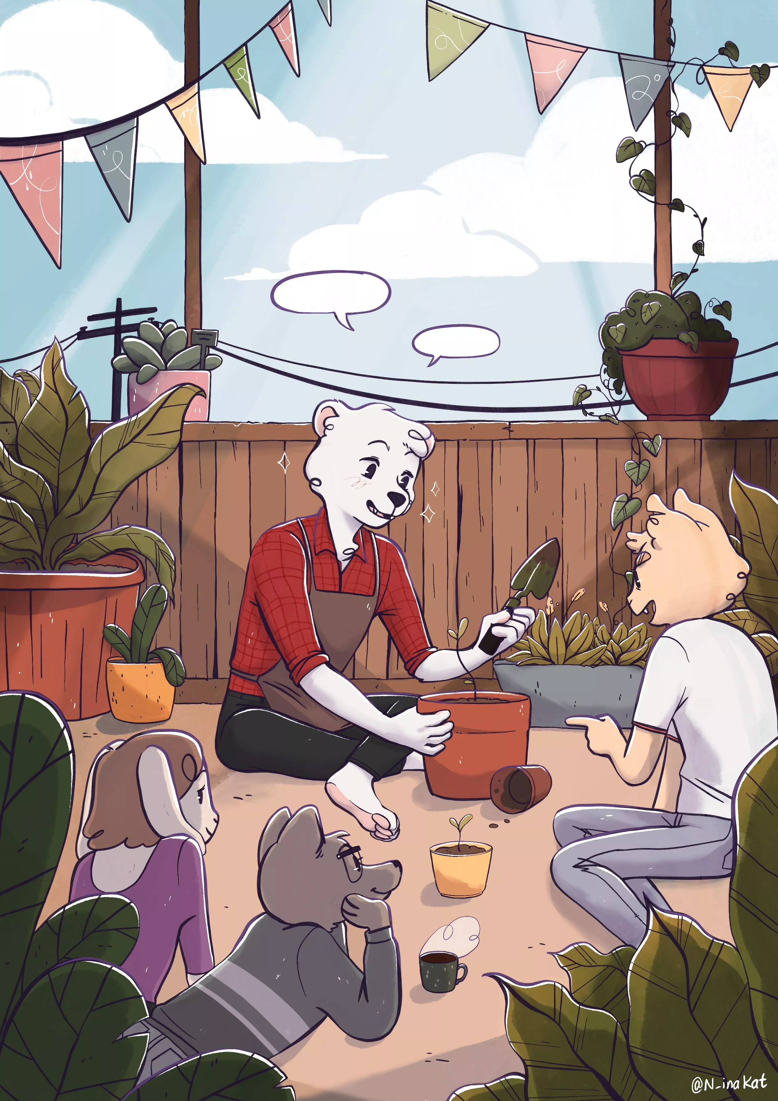 Teaching Horticulture To Students - art by @N_inaKat on Twitter for me