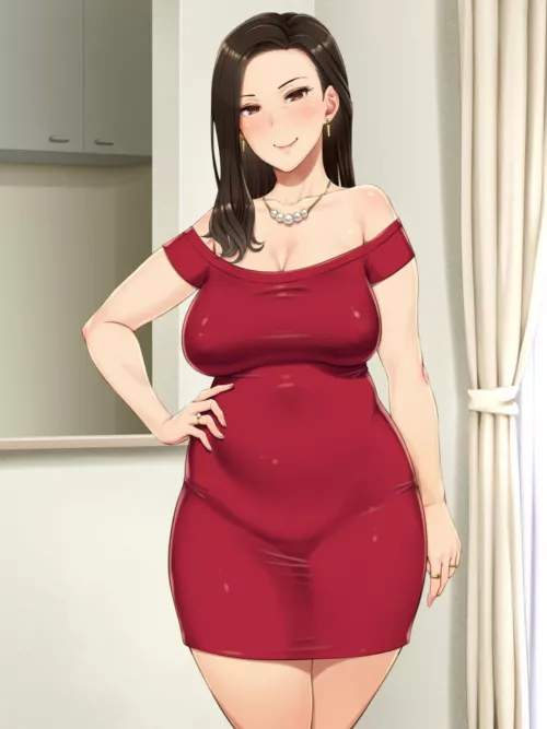 That body type, those curves and the way they fill up that dress, Now this is a MILF