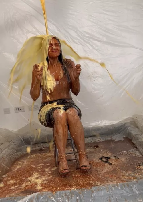 That moment when the custard hits from high above!! Love it!!! Xx