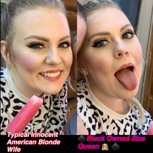 These pics I took of my wife not to long are a perfect example of her personality’s. I told her to give me both sides of her for a pic. She’s had that tongue in some very dark places… What are your thoughts of her?