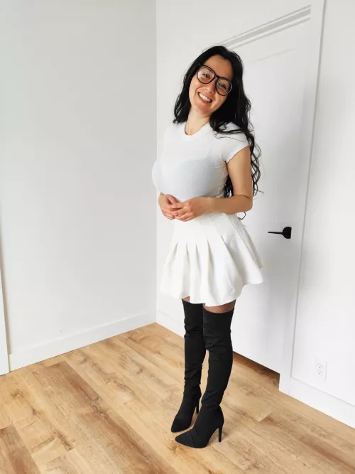 Thigh-highs over fishnets