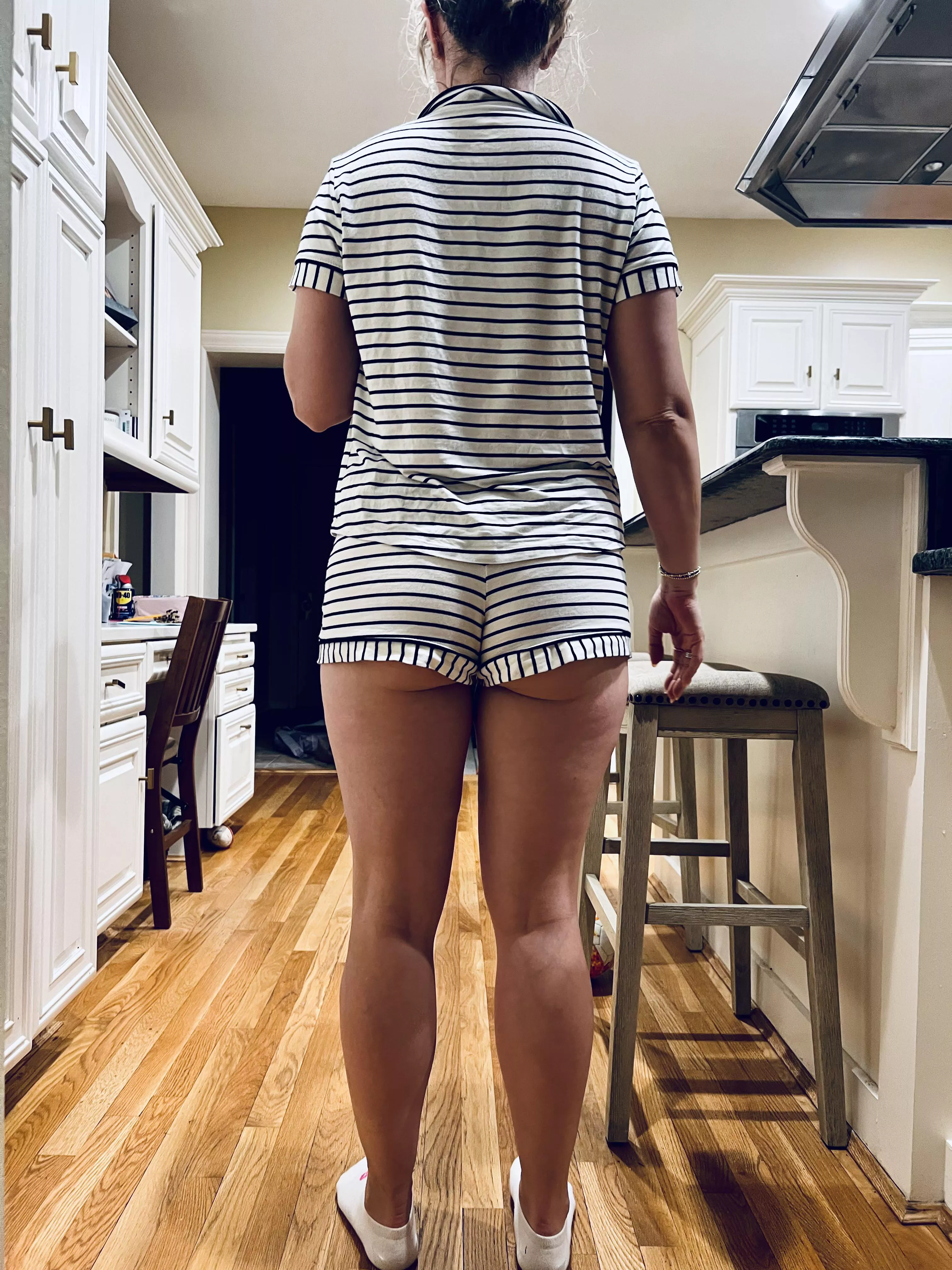 Think these PJs on me are why the neighbors like to come by for night caps?