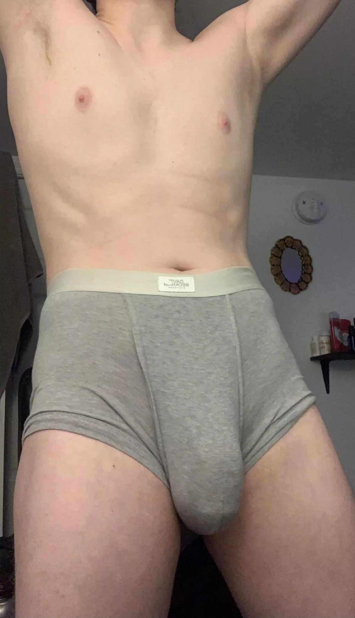 Thinking about walking around my girlfriends apartment like this. Think her roommates would notice anything? Thinking about walking around my girlfriends apartment like this. Think her roommates would notice anything?