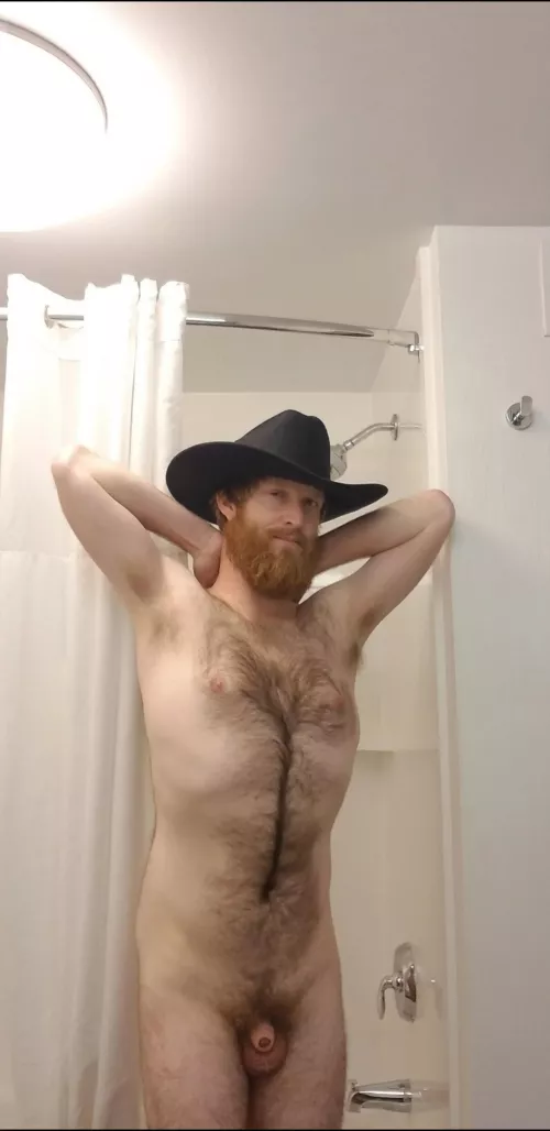 this hairy man is all sweaty and needs a bath!