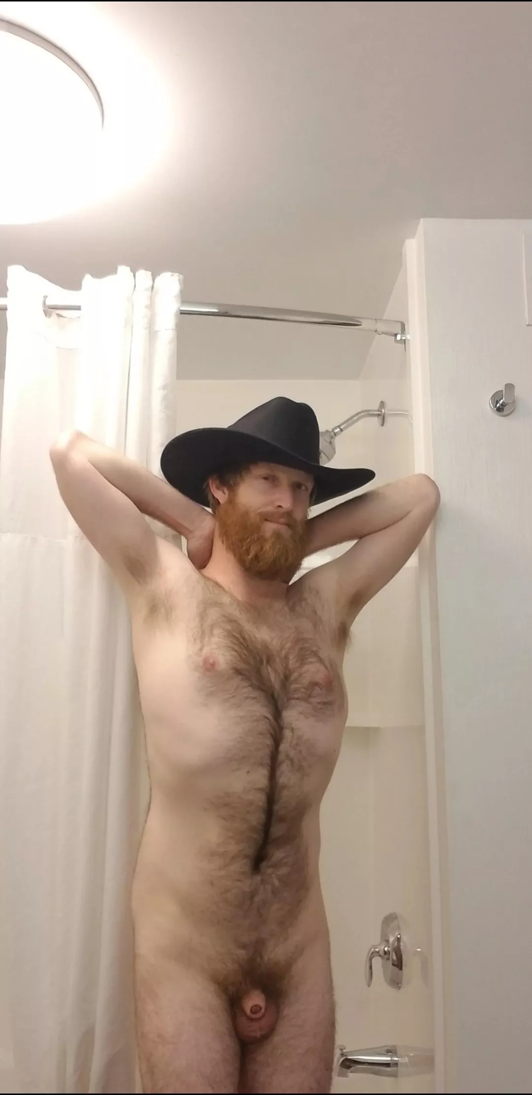 this hairy man is all sweaty and needs a bath!