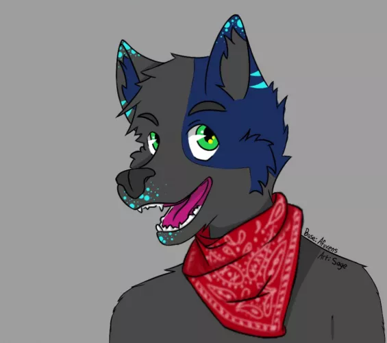 this is Beck, he's my first fursona. the line art/base is from Afoxens, the rest is by me