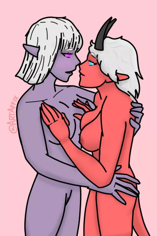 Tieflings and Drow mix nicely together (ArtAffyx)