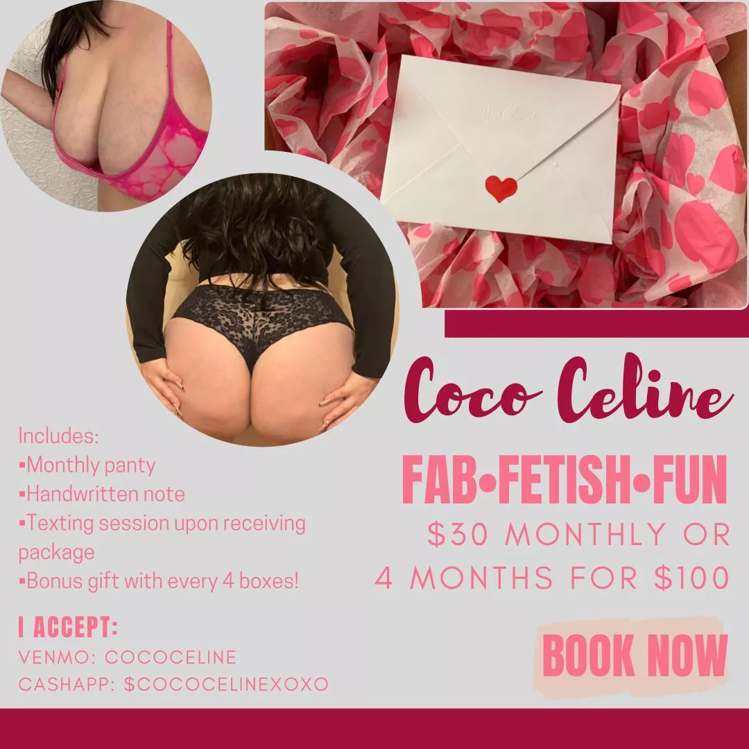 Tired of searching and sneaking for a steady panty supply? ๐ sign up for my panty subscription box! ๐ your pick or dealerโs choice of a panty delivered to your door monthly (or weekly!) ๐ free/discrete US shipping โข vac sealed ๐ sign up t Tired of searching and sneaking for a steady panty supply? ๐ sign up for my panty subscription box! ๐ your pick or dealerโs choice of a panty delivered to your door monthly (or weekly!) ๐ free/discrete US shipping โข vac sealed ๐ sign up t