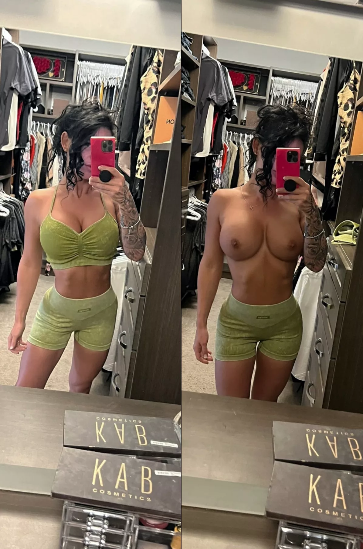 Top on or off for my workout today 💋