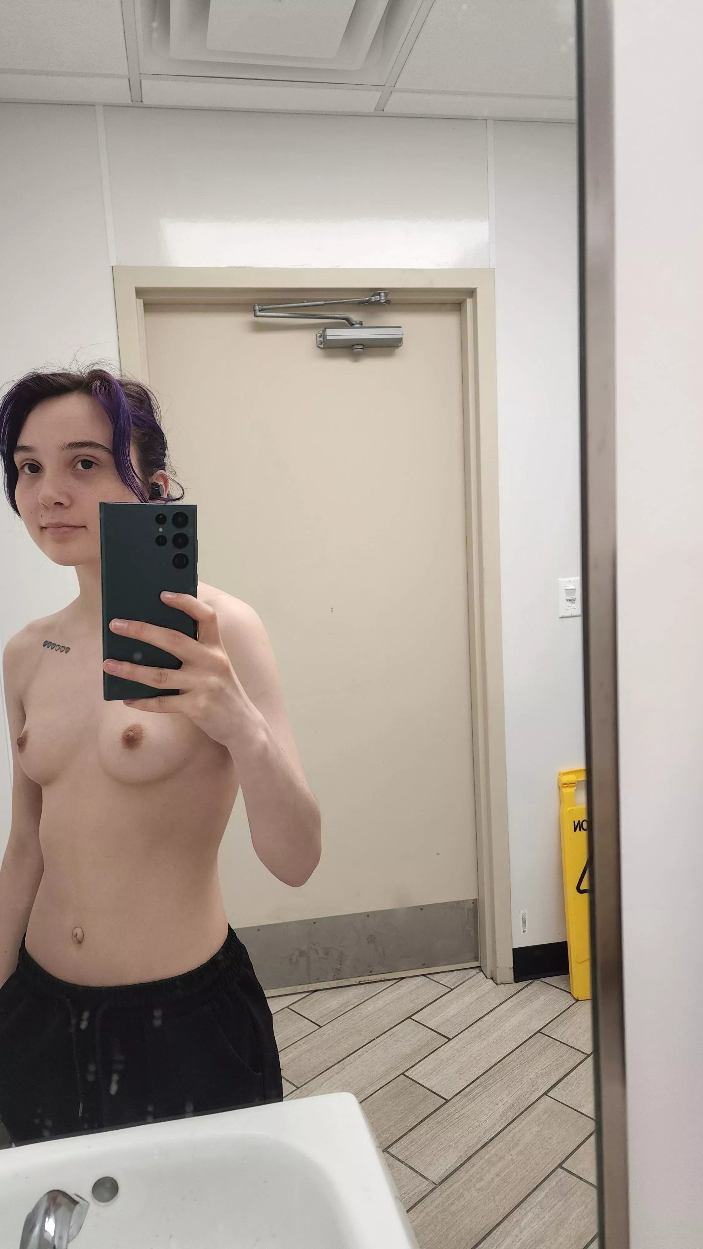 Topless at work