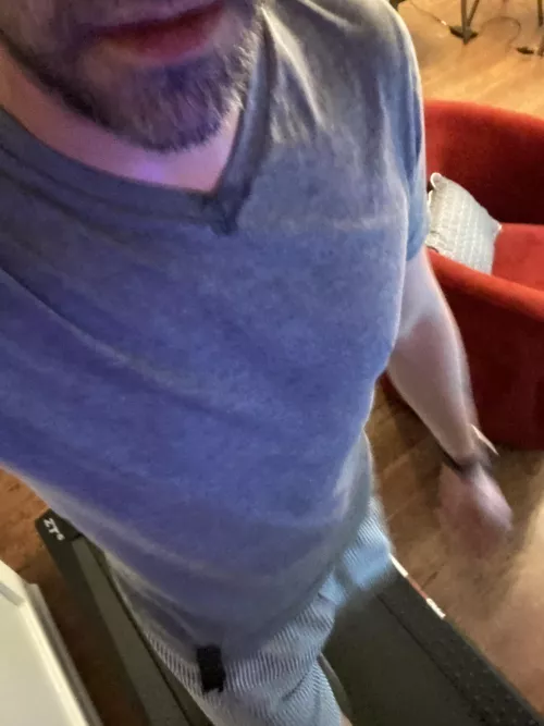 Treadmill in boxers… so sweaty