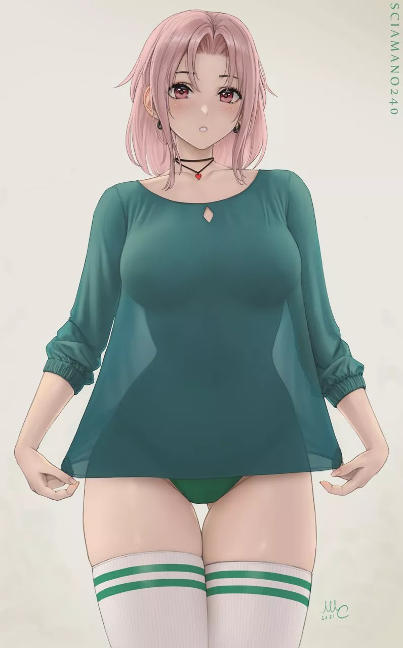 trying on outfits.