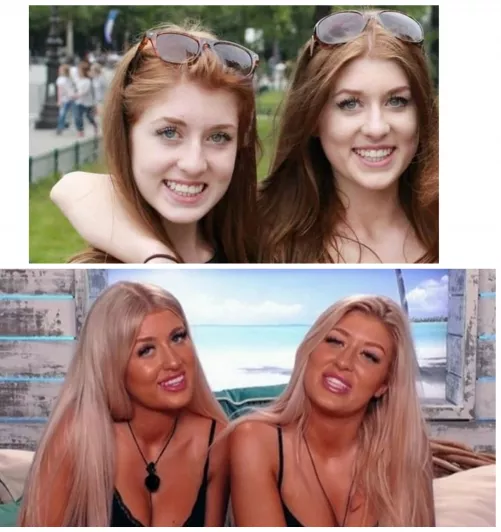Twins currently appearign on Love Island UK. I saw this, and thought of you pervs‚??