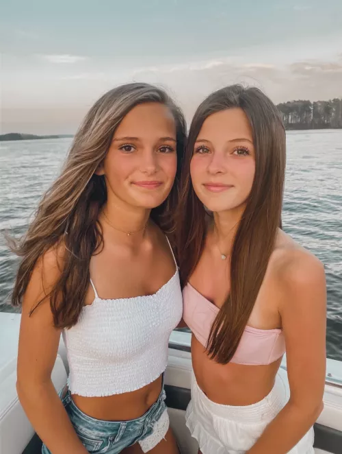Two friends on a boat