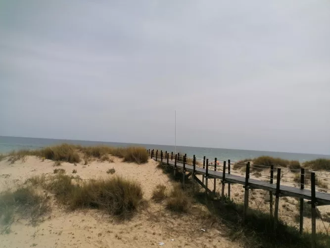 View from beach bar in Cabanas, Tavira, Portugal