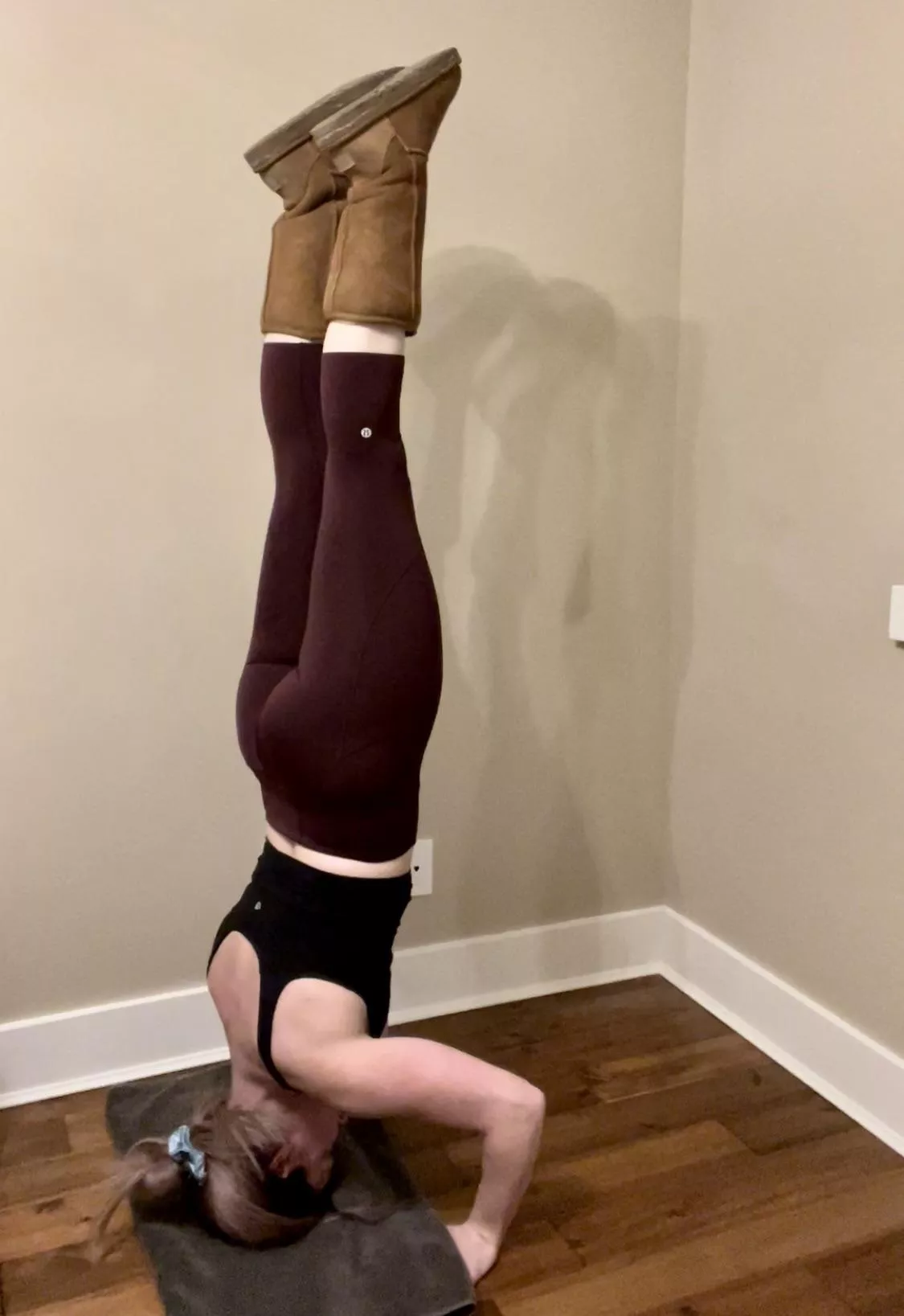 Was challenged to do a headstand in Lulus and Uggs 😅