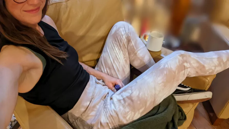 Watching porn with my vibrator in a coffee shop while a few hot guys on the next couch over talk loudly about biblical doctrine. 😏