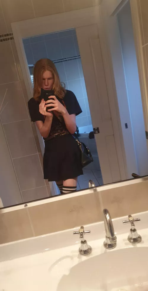 went out in public for the first time dressed as a girl