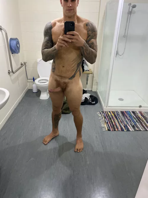 What would you do if you walked into the gym shower to this?