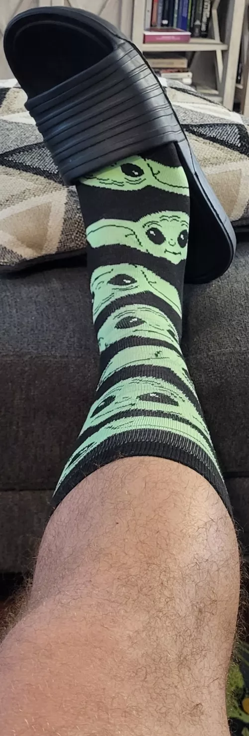 when your GF's baby yoda socks are too big for her