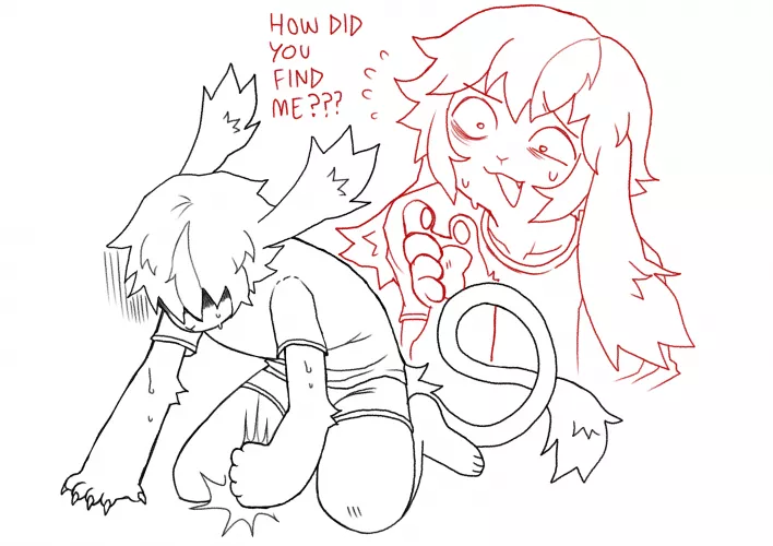 When your old highschool friend finds ur furry twt (my art)