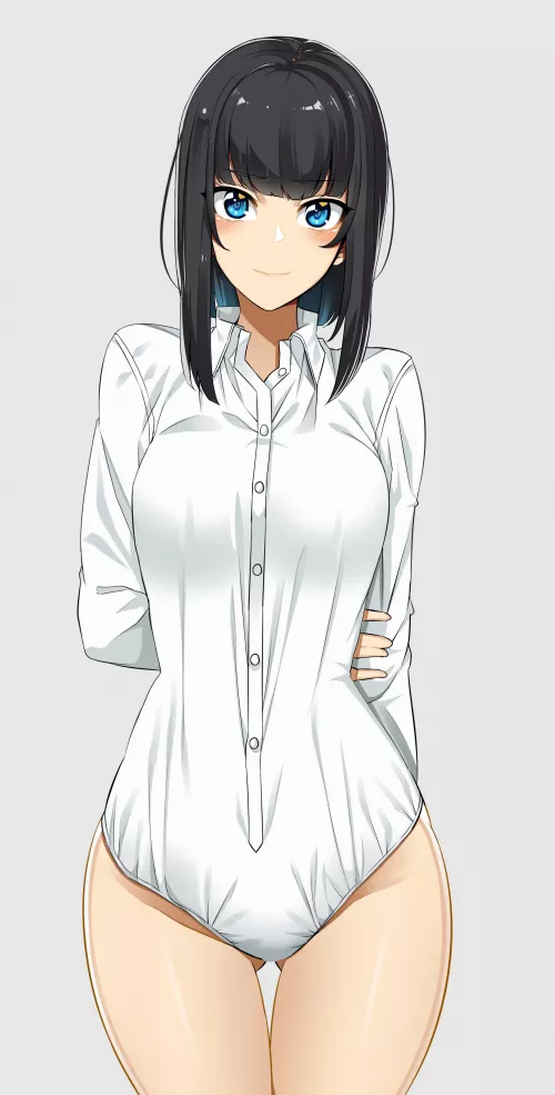 White Collared Leotard Blush (Doko Tetora ) [Original]