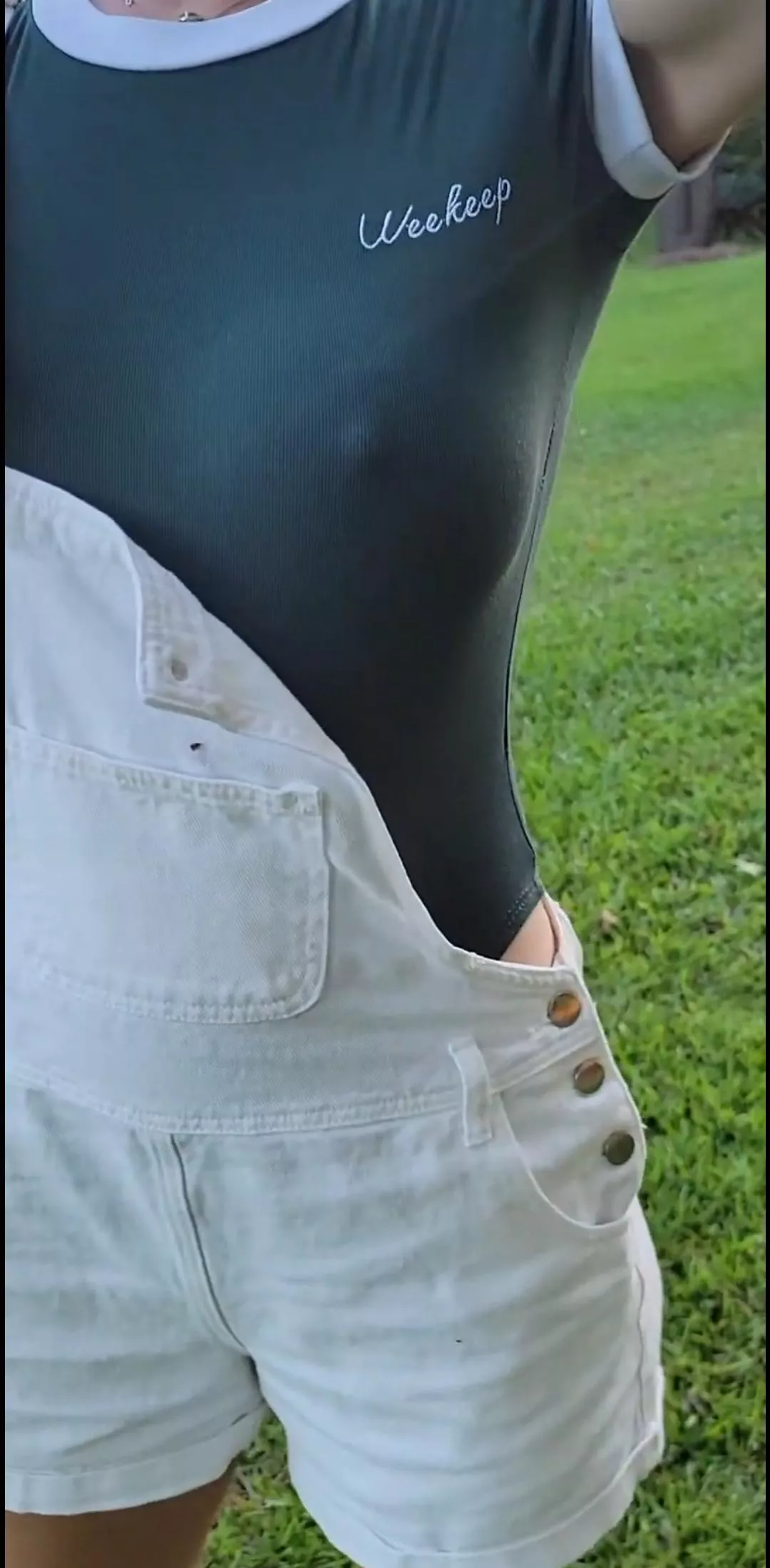 Who needs a bra under overalls?