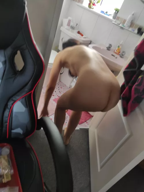 Wife getting ready for a shower